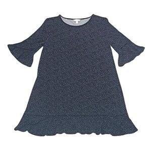 LC Lauren Conrad Polka Dot Mini Dress Trapezoid Ruffle Bell Sleeve Round Neck
